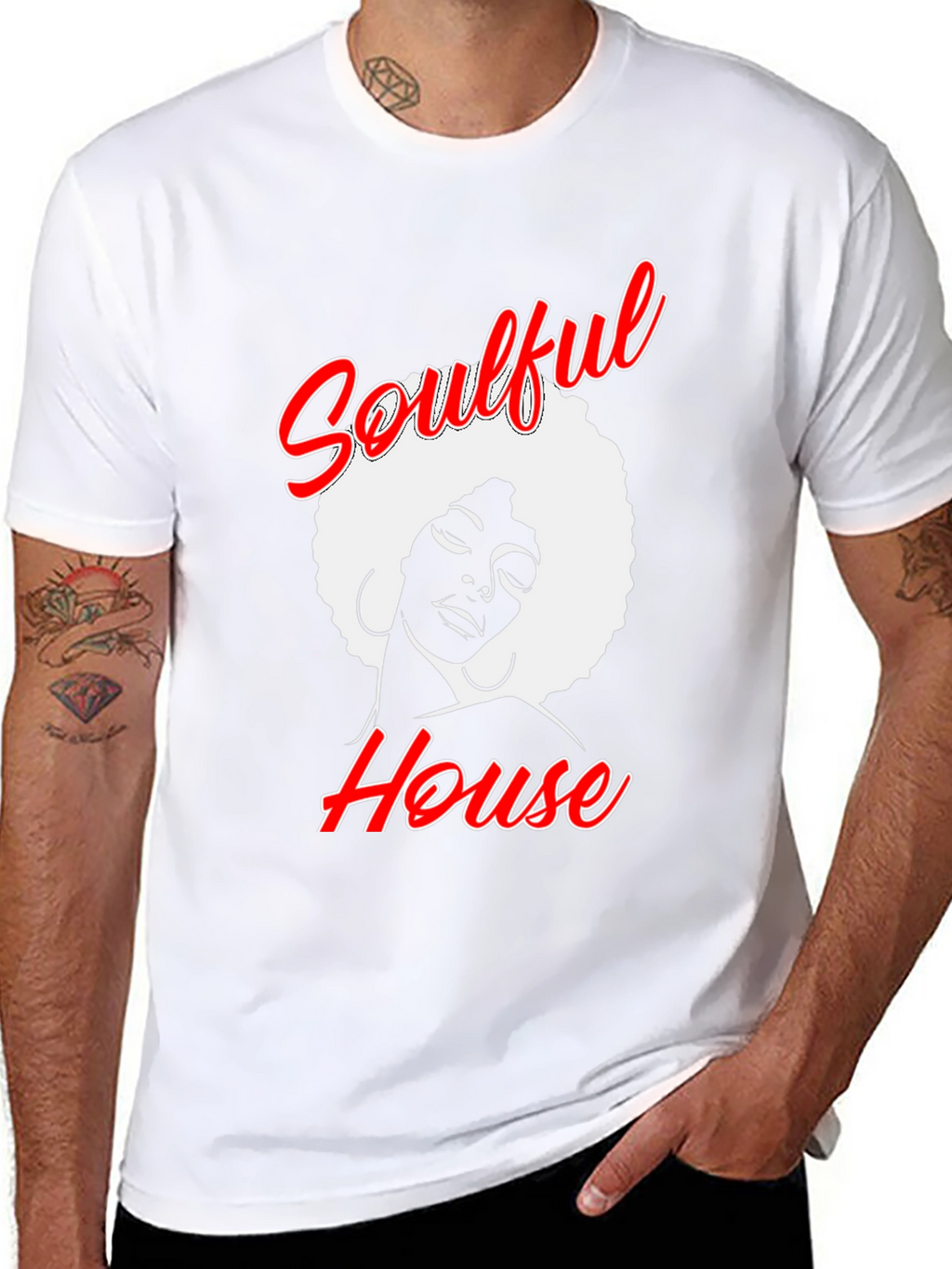 Soulful House Graphic T-Shirt - Black