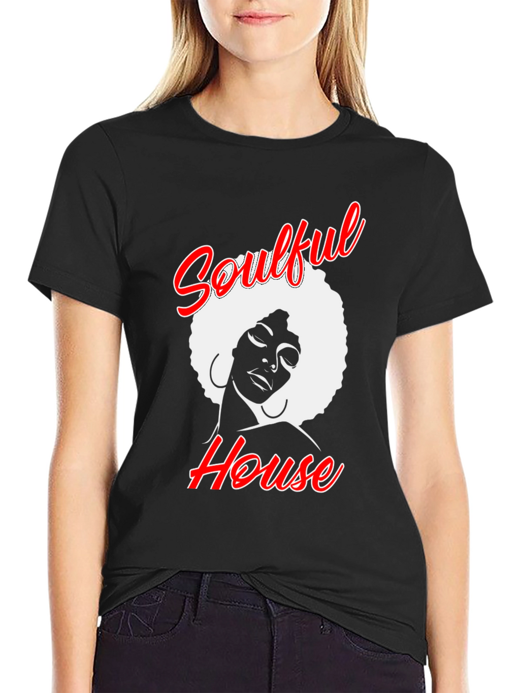 Soulful House Graphic T-Shirt - Black