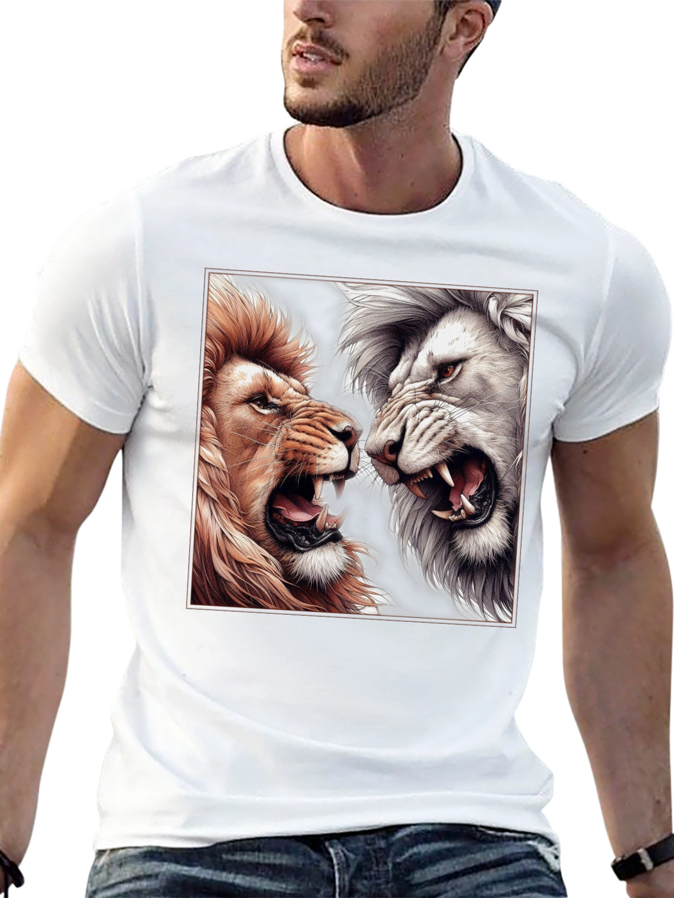Lion Duel Graphic T-Shirt