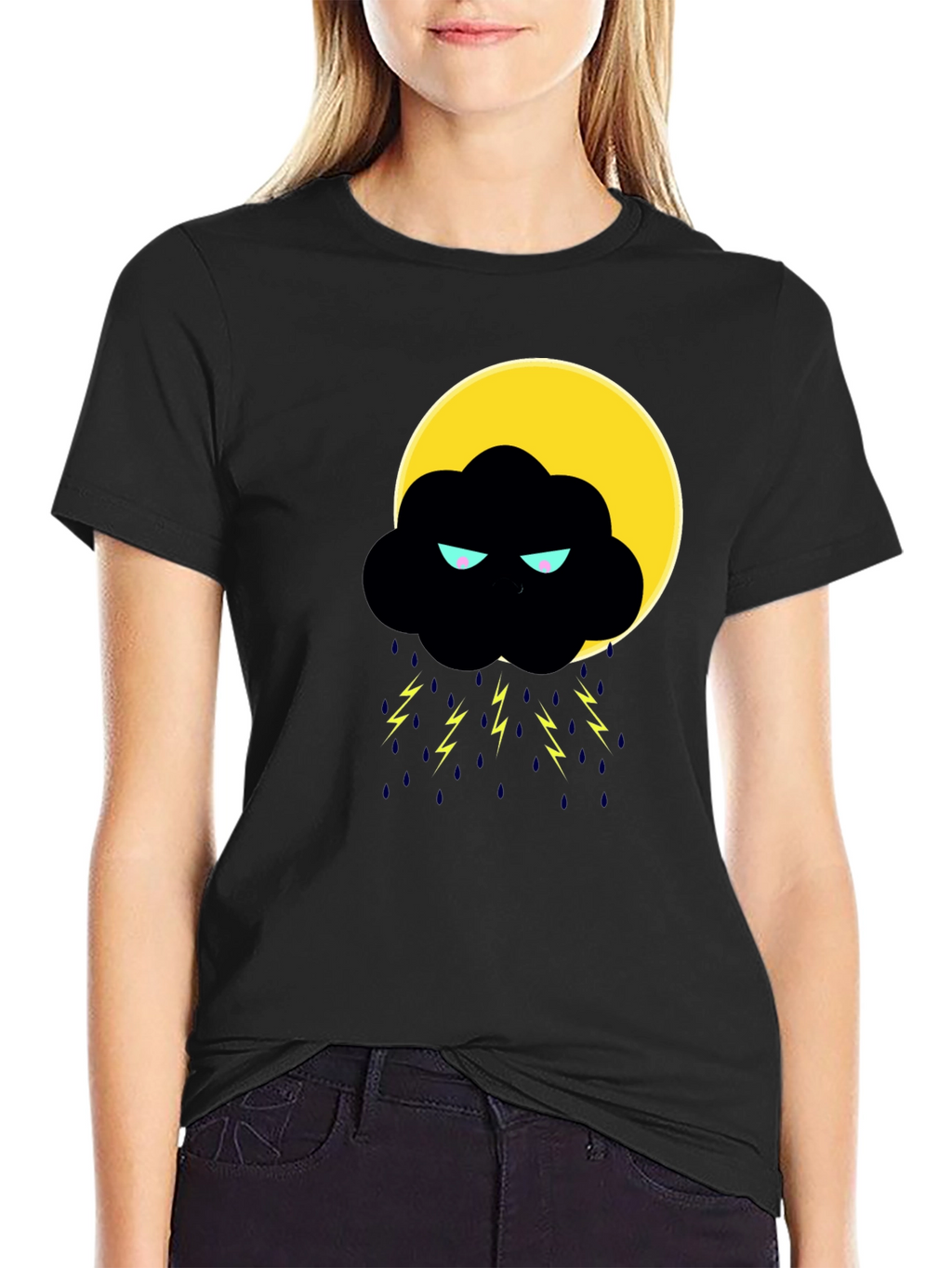 Storm Cloud Graphic T-Shirt - Black