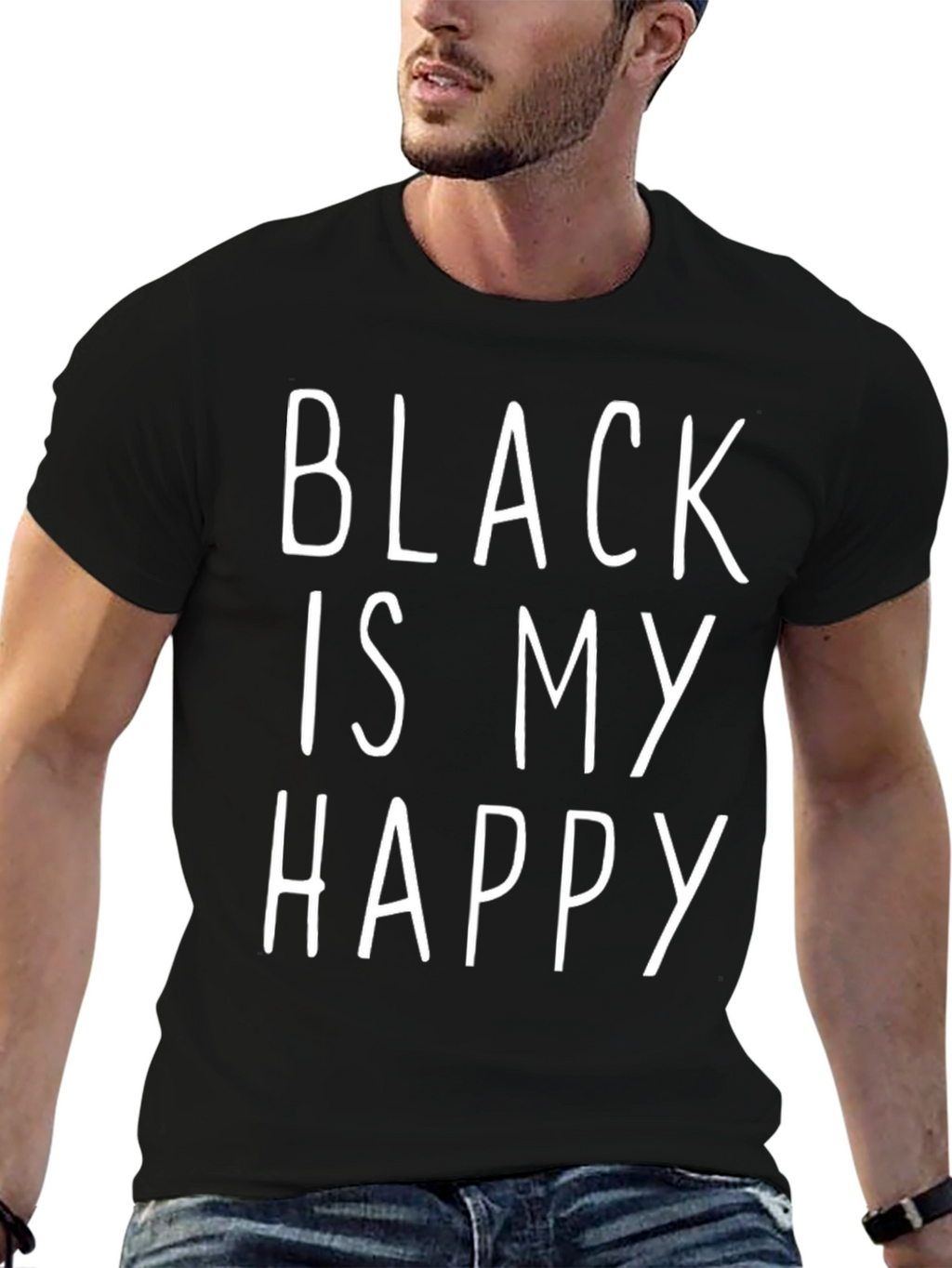 Black Is My Happy T-Shirt - Stylish Graphic Tee