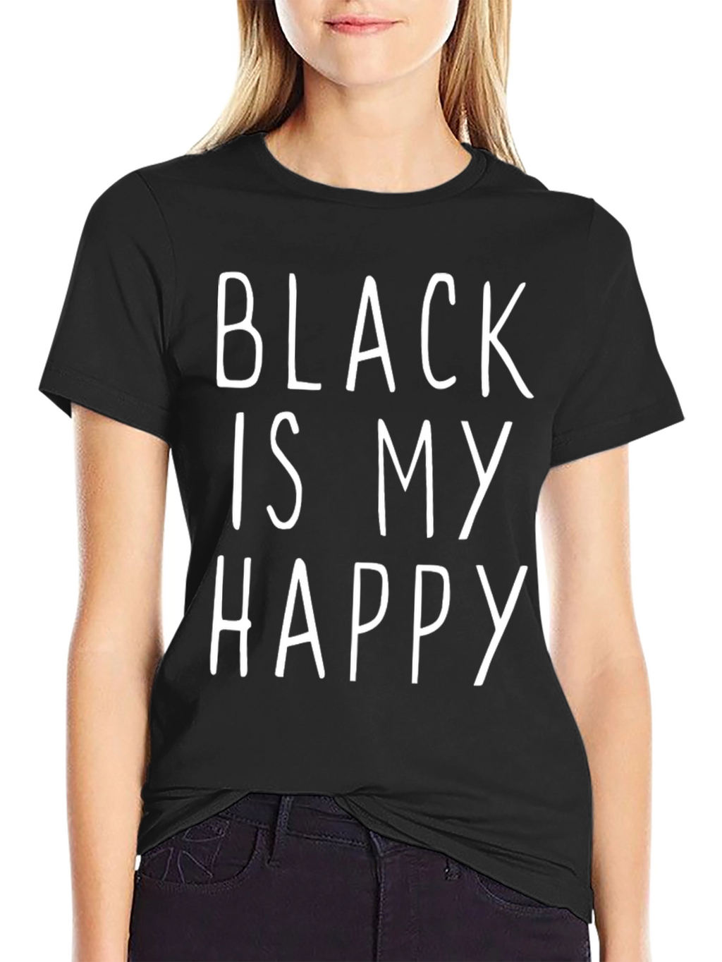 Black Is My Happy T-Shirt - Stylish Graphic Tee