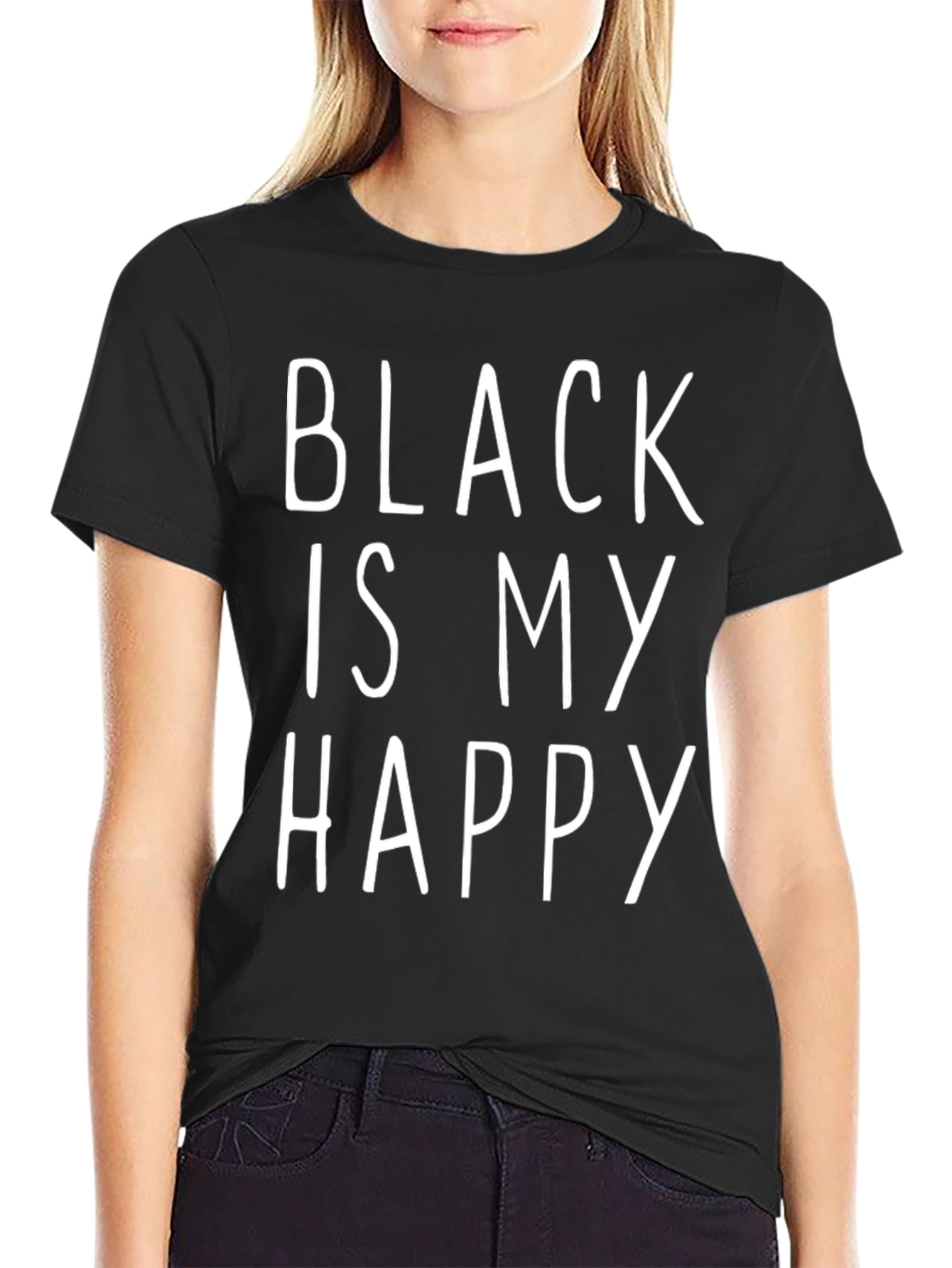 Black Is My Happy T-Shirt - Stylish Graphic Tee