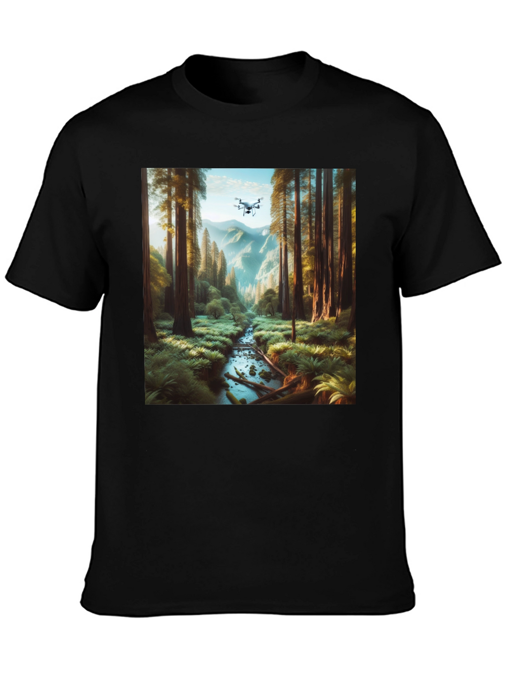 Drone Vista Tee - Nature & Tech Fusion