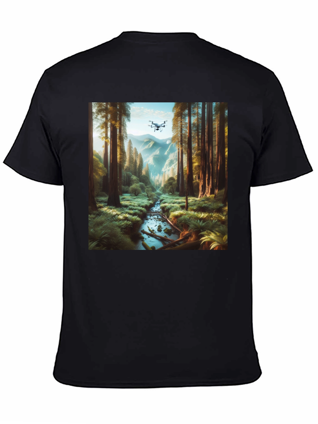 Drone Vista Tee - Nature & Tech Fusion