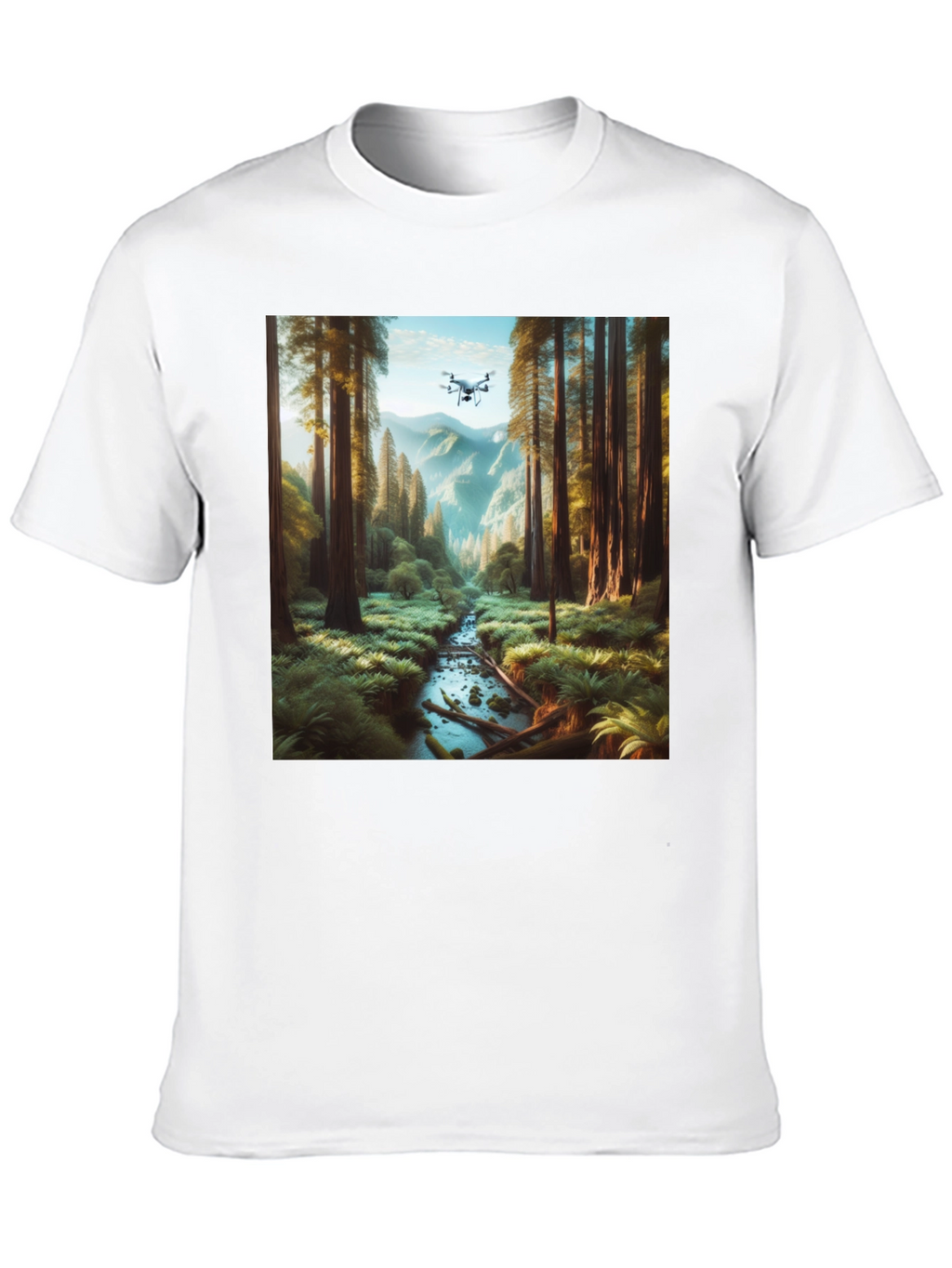 Drone Vista Tee - Nature & Tech Fusion