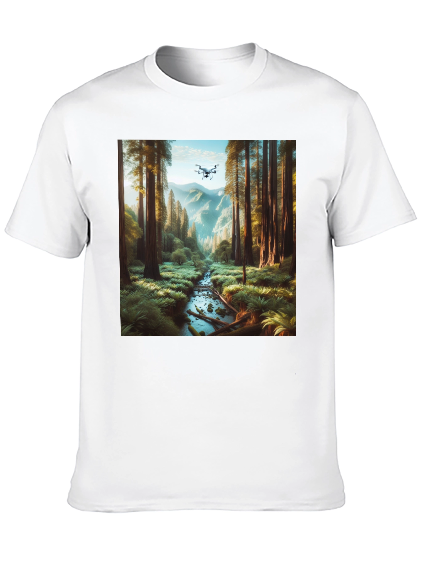 Drone Vista Tee - Nature & Tech Fusion