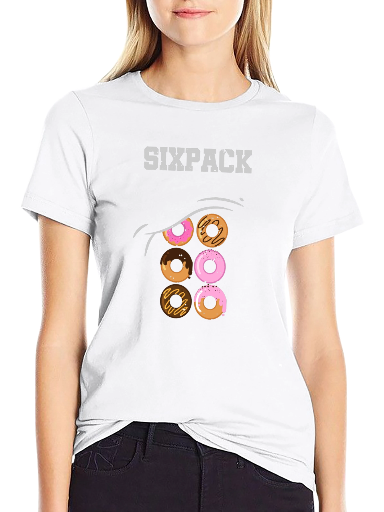 Sixpack Donut T-Shirt - Funny Graphic Tee
