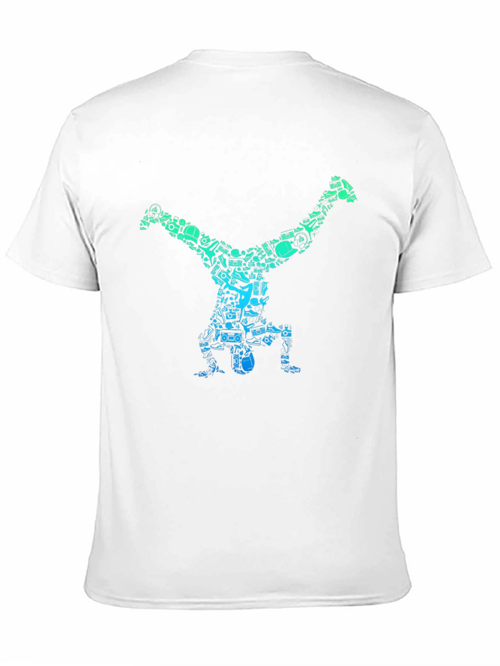 Cool Handstand Art Graphic Black T-Shirt