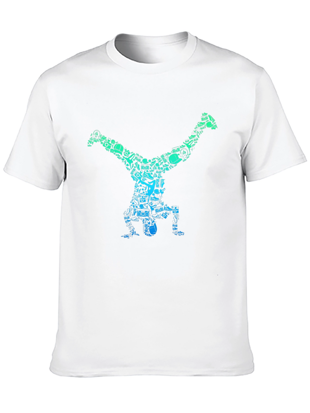 Cool Handstand Art Graphic Black T-Shirt