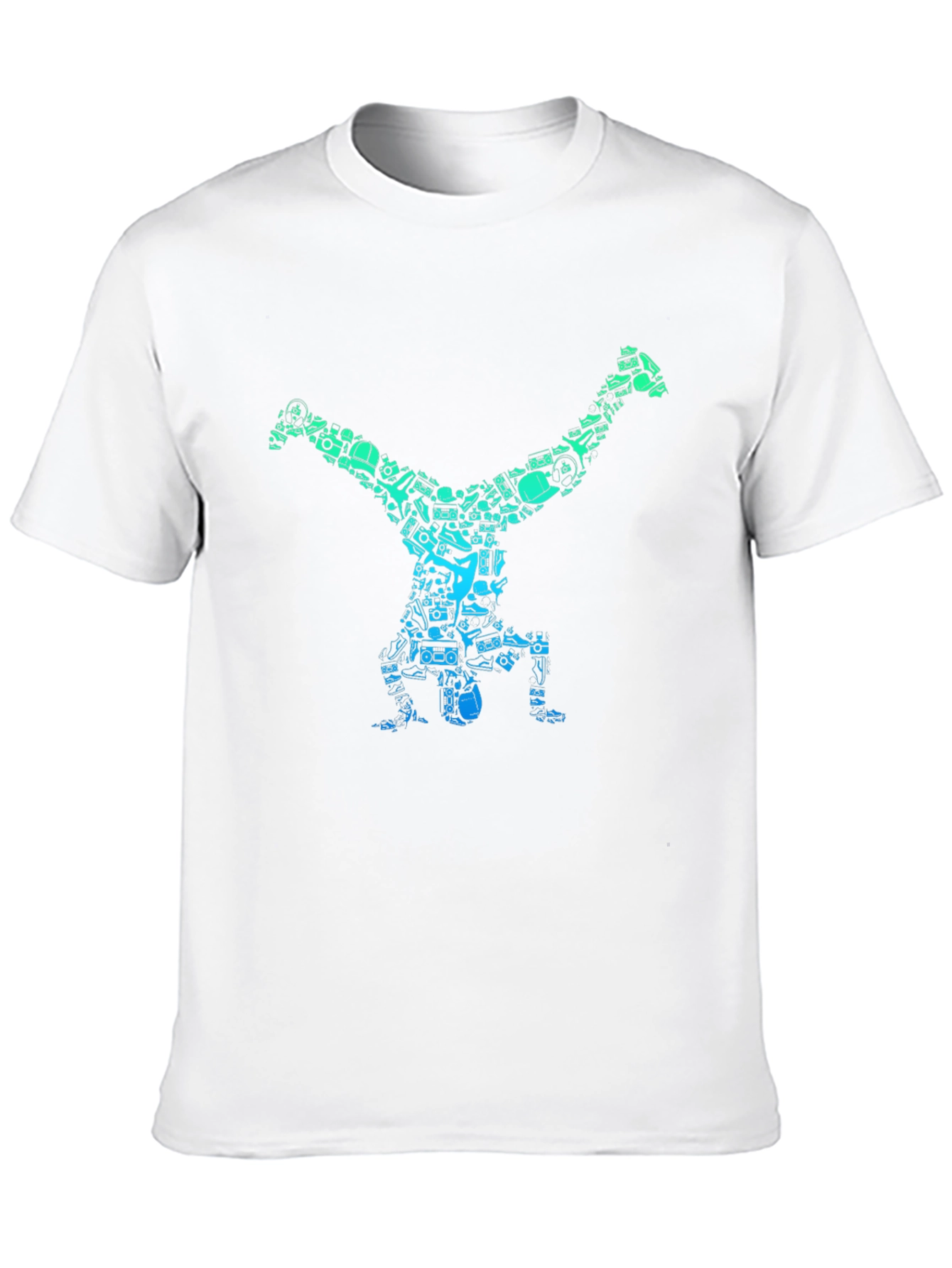 Cool Handstand Art Graphic Black T-Shirt