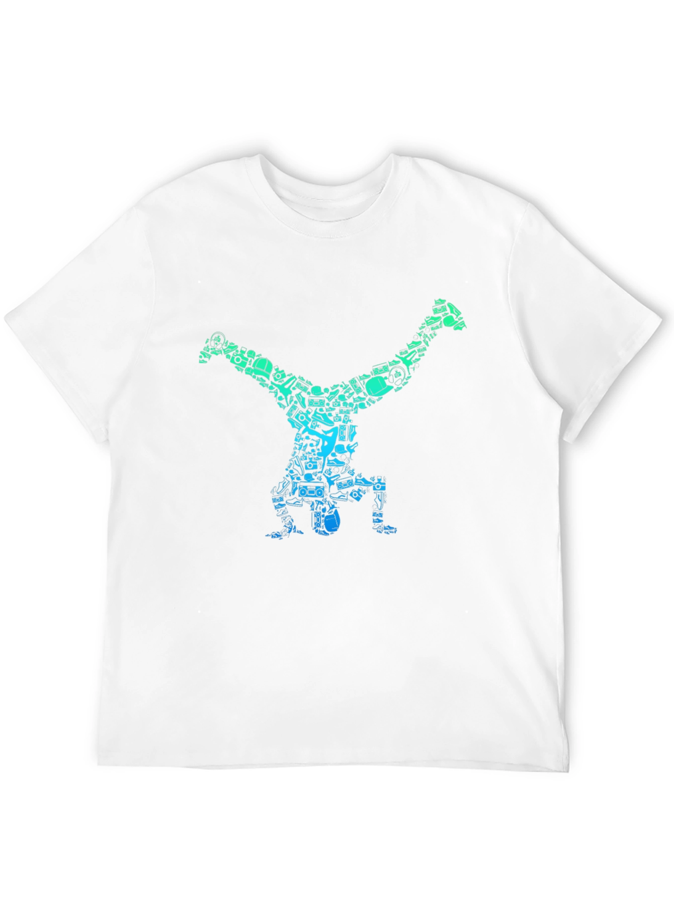 Cool Handstand Art Graphic Black T-Shirt