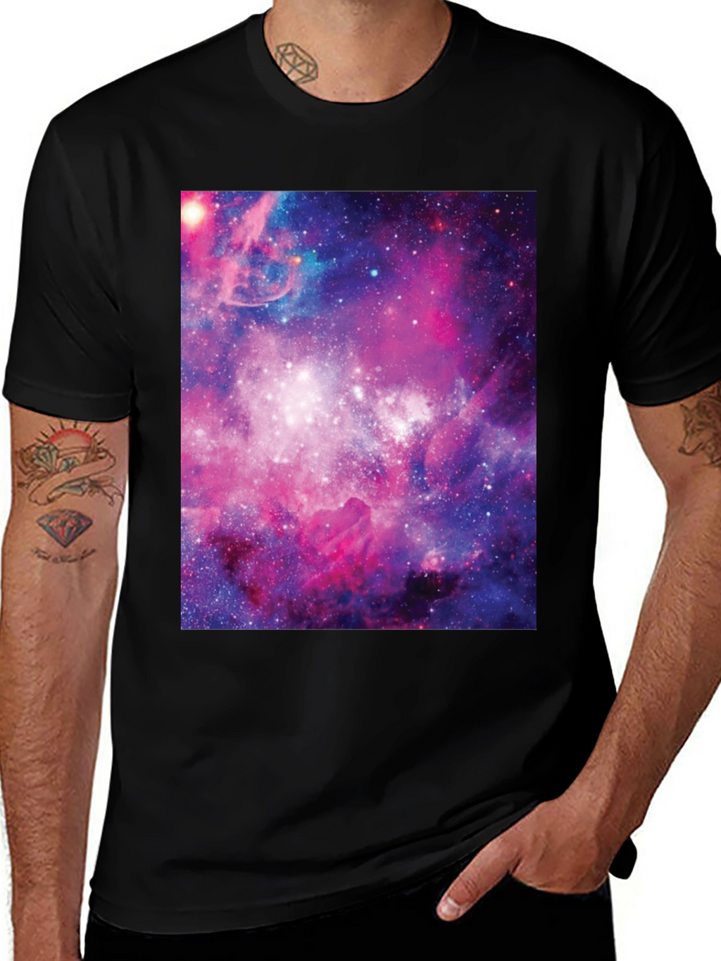 Galaxy Print Black Tee