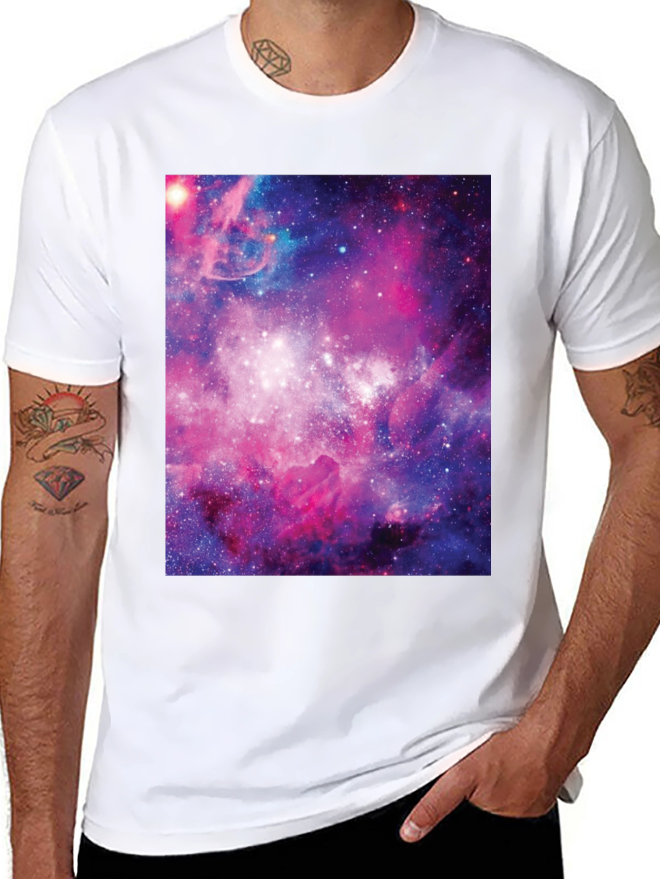 Galaxy Print Black Tee