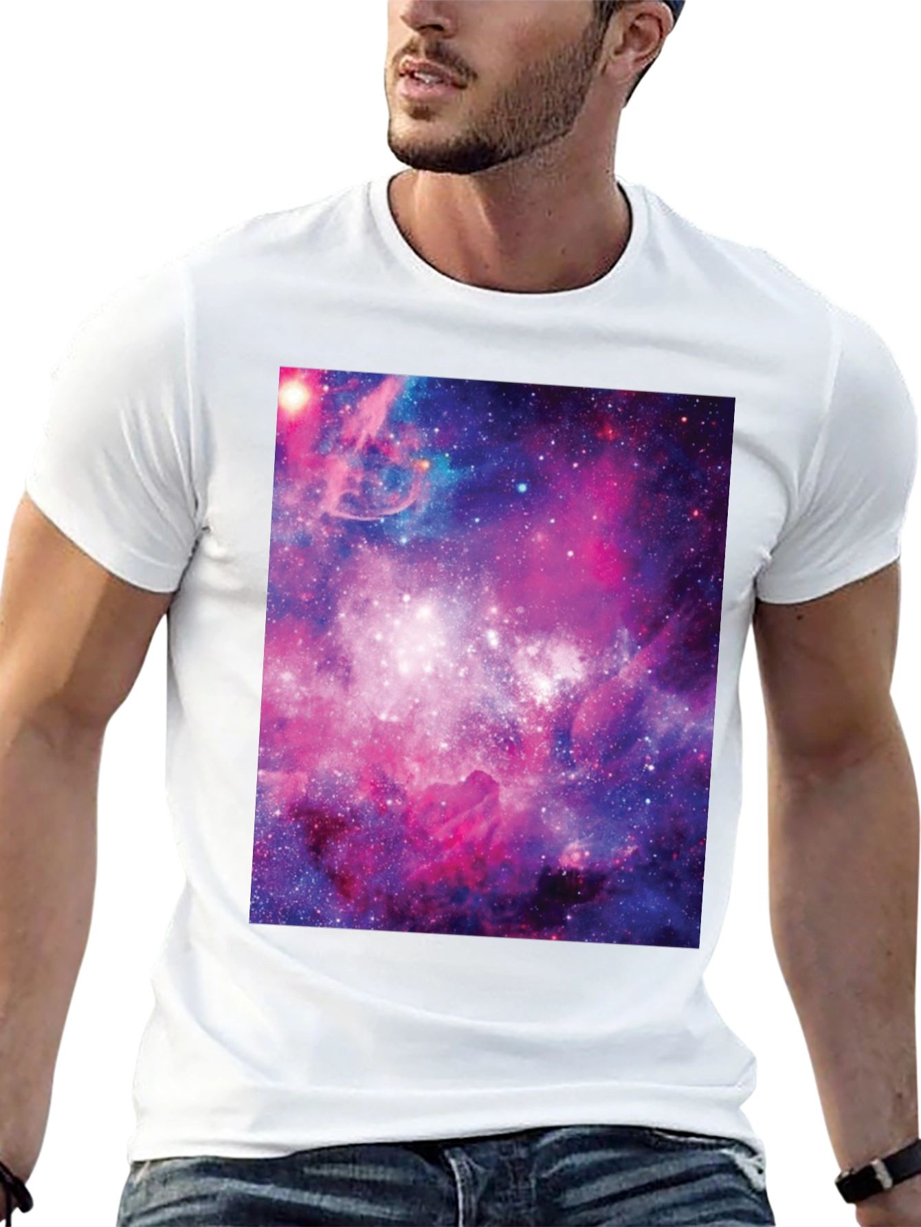 Galaxy Print Black Tee