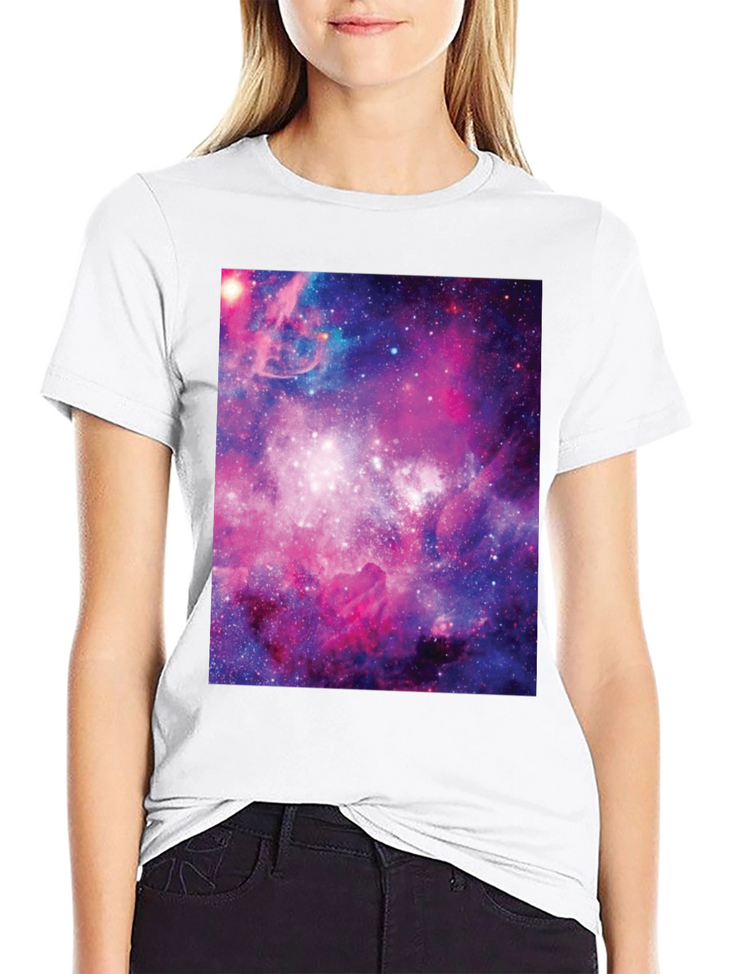 Galaxy Print Black Tee