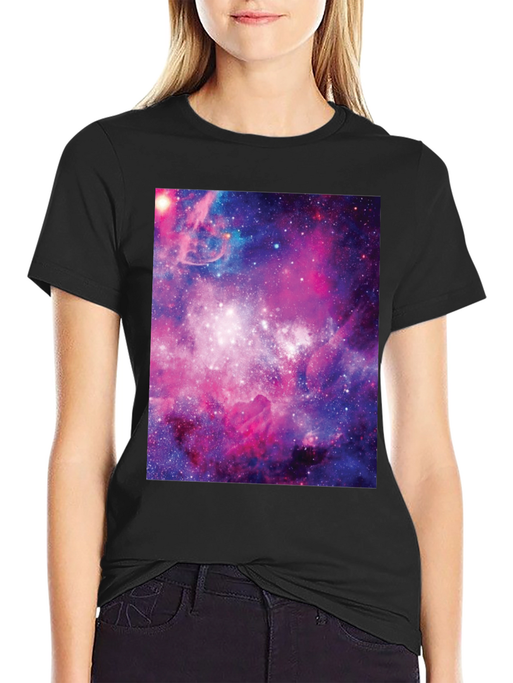 Galaxy Print Black Tee