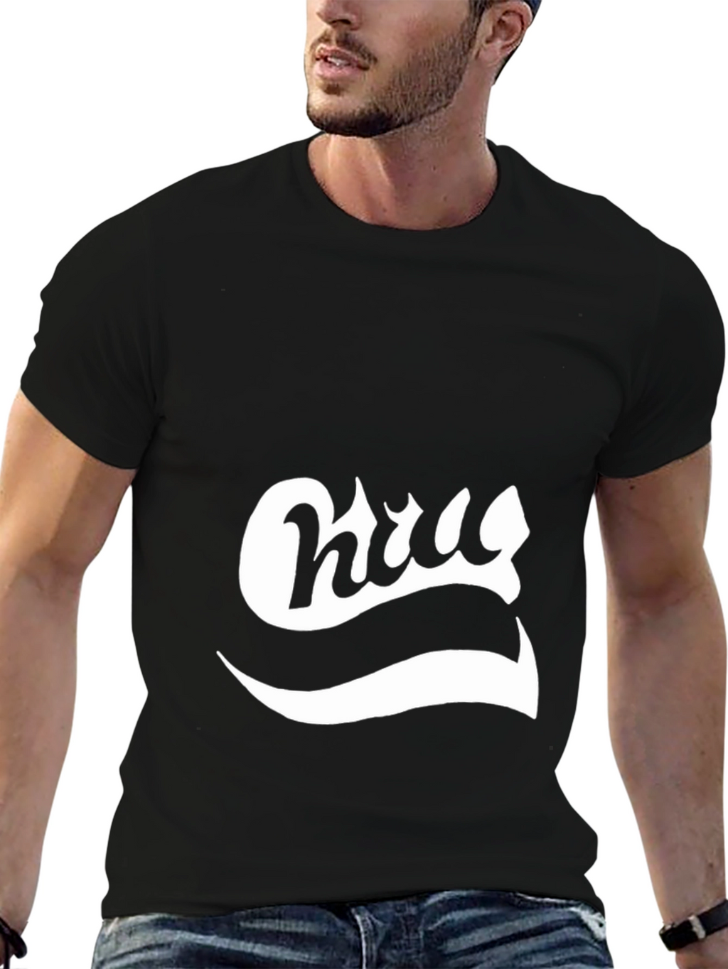 Retro Script Graphic Tee - Casual Black T-Shirt