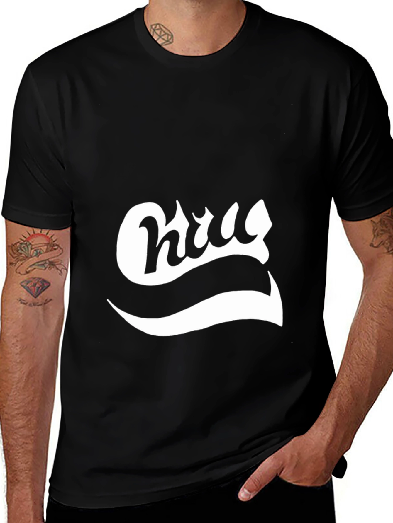 Retro Script Graphic Tee - Casual Black T-Shirt