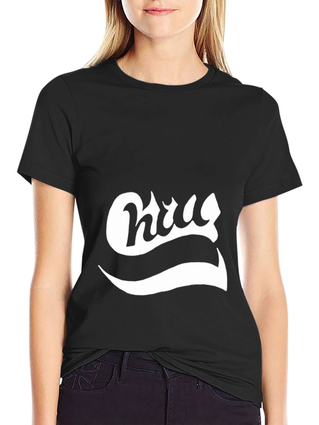 Retro Script Graphic Tee - Casual Black T-Shirt
