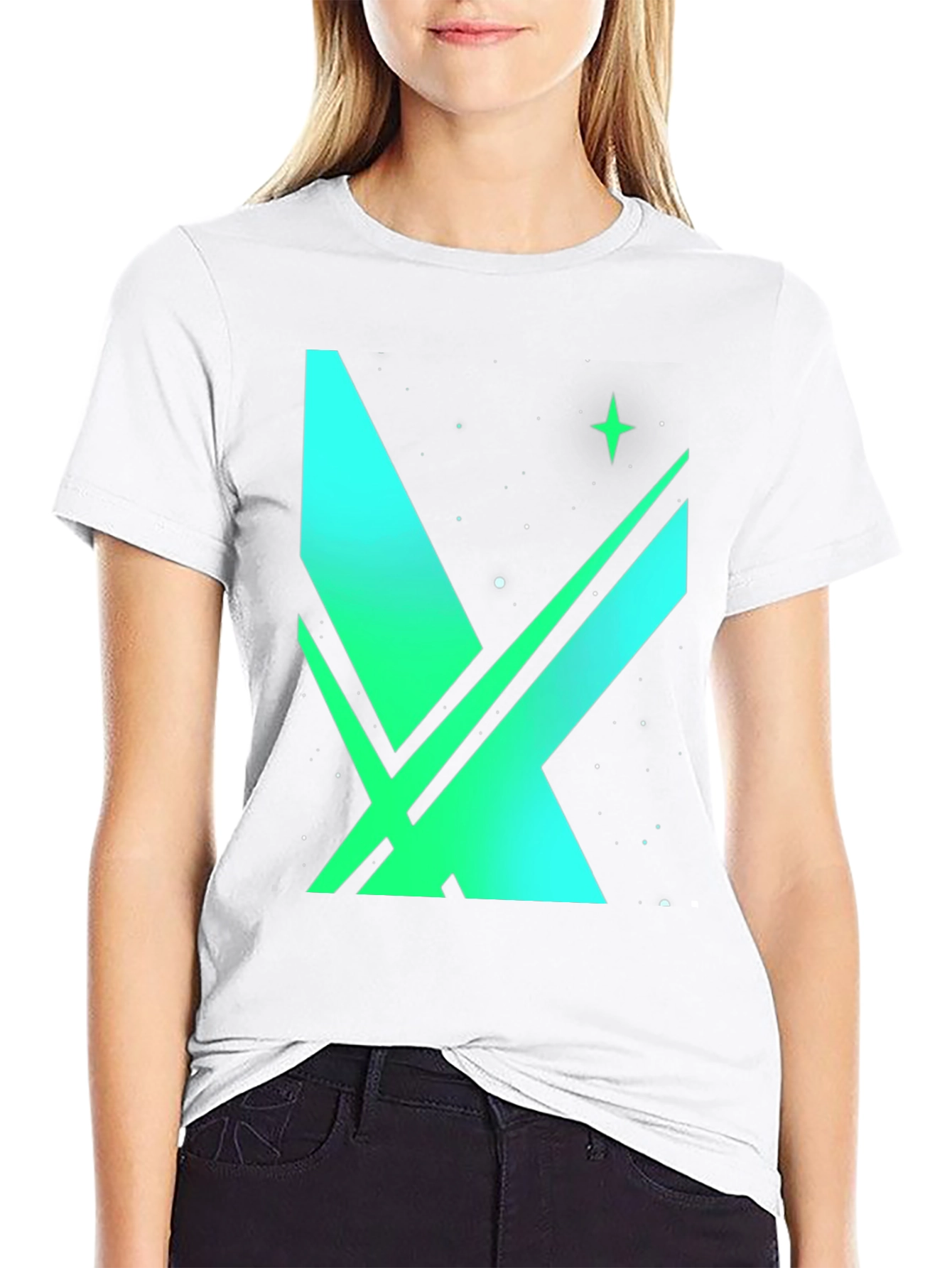 Space X Green Gradient Graphic T-Shirt