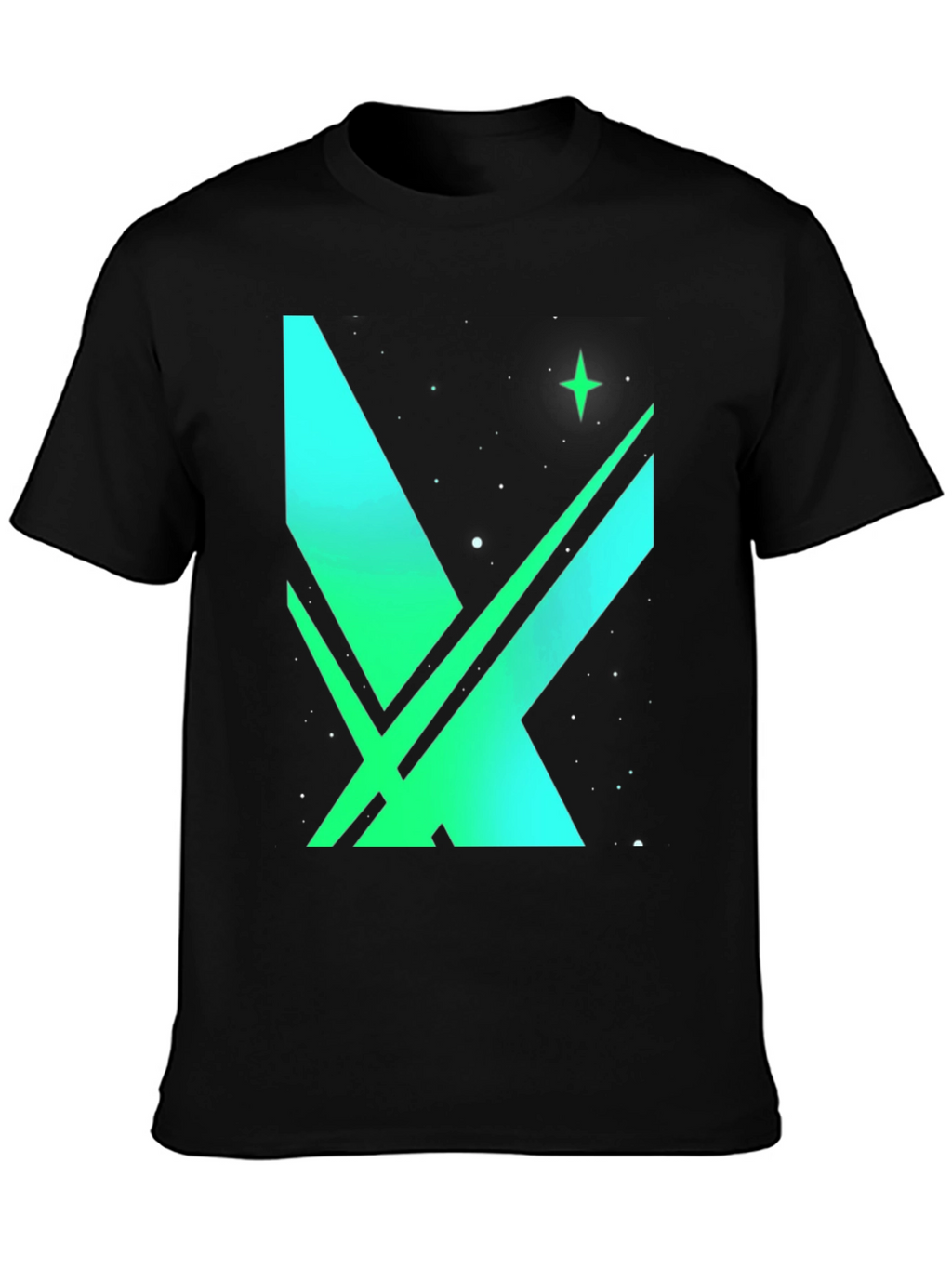 Space X Green Gradient Graphic T-Shirt