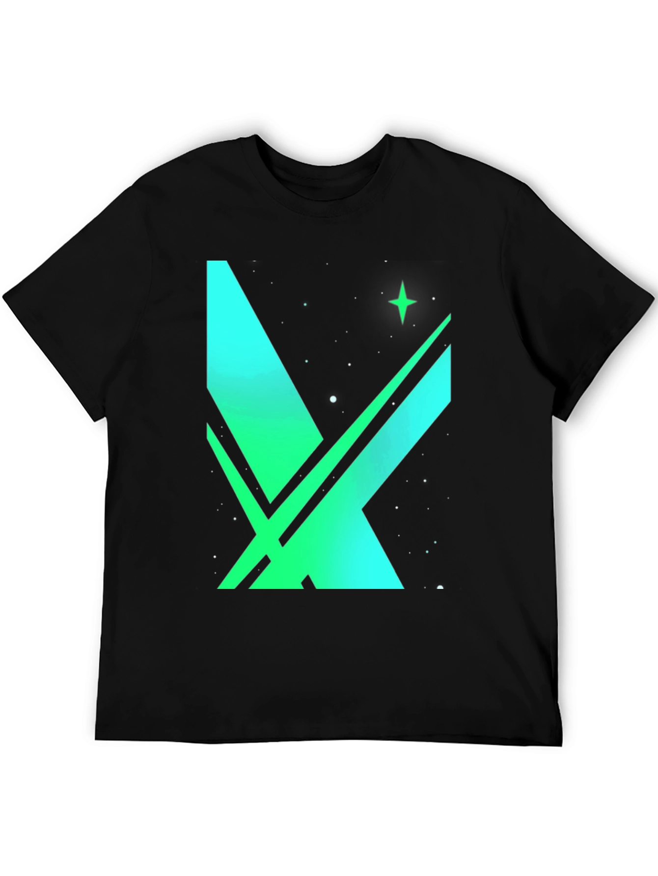 Space X Green Gradient Graphic T-Shirt