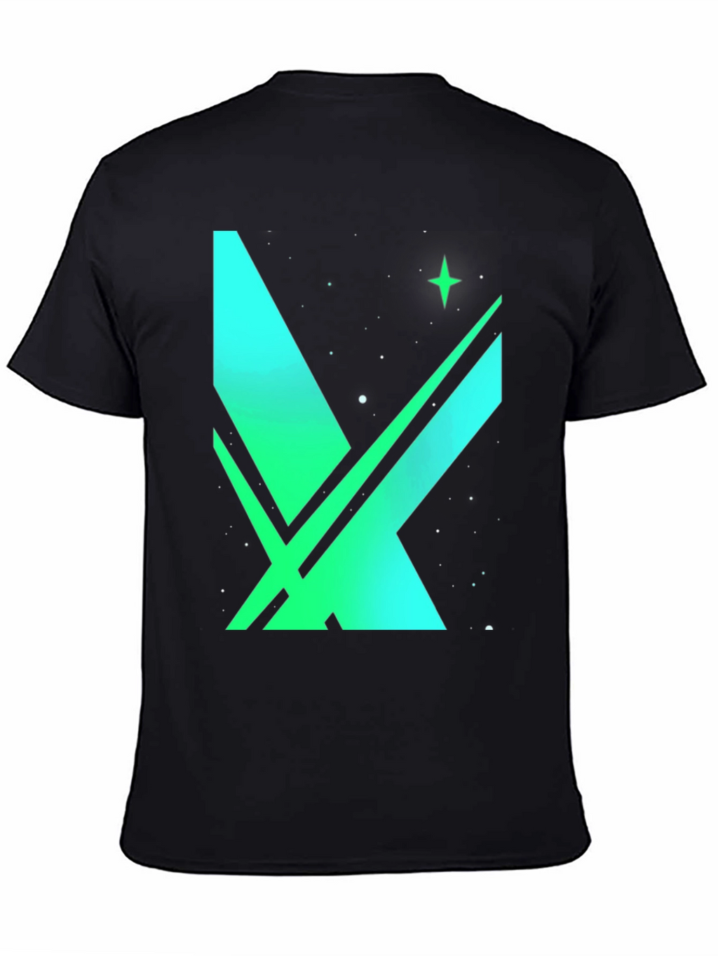 Space X Green Gradient Graphic T-Shirt
