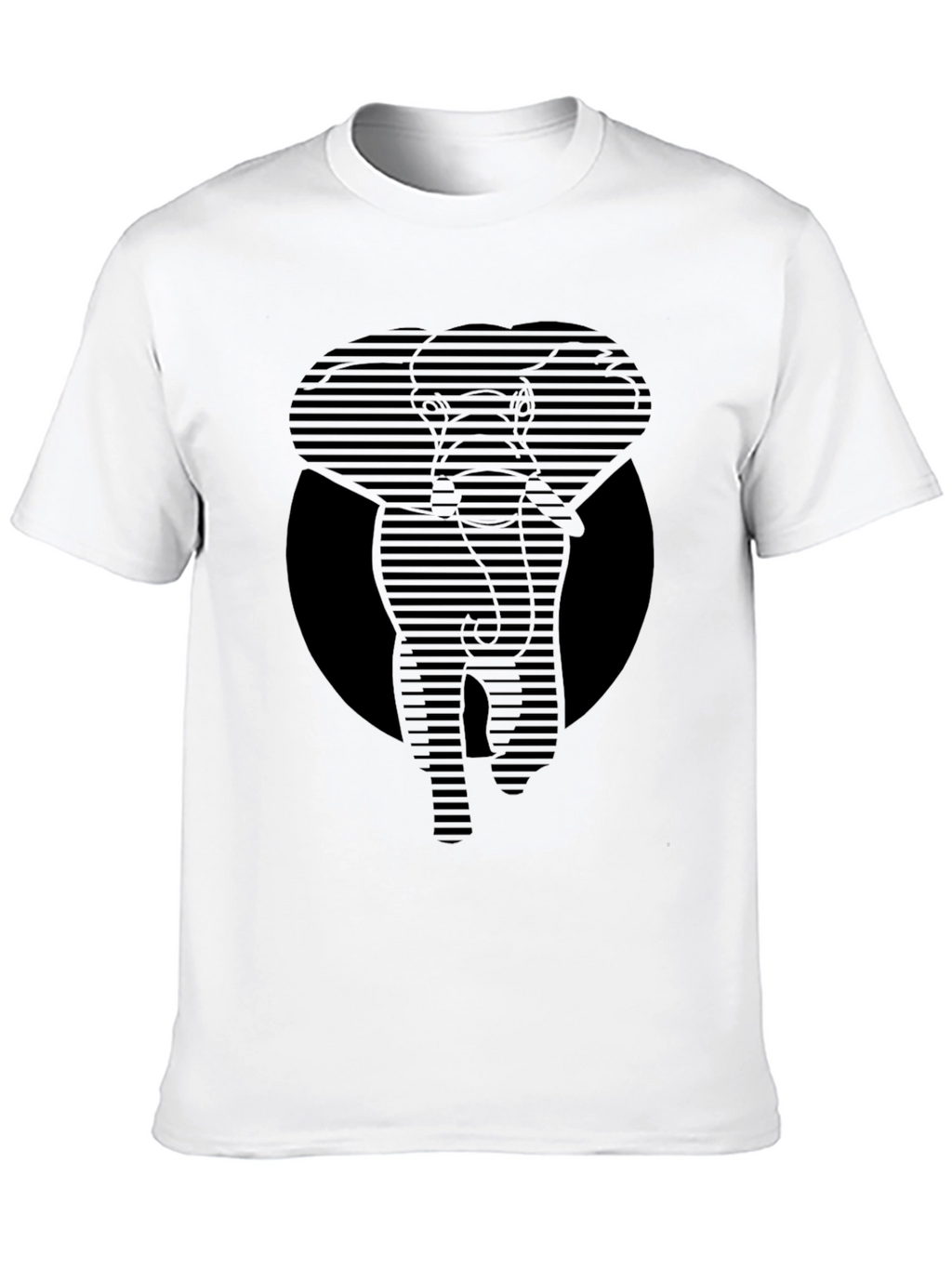 Striped Elephant Graphic Tee - Modern Animal Print Shirt