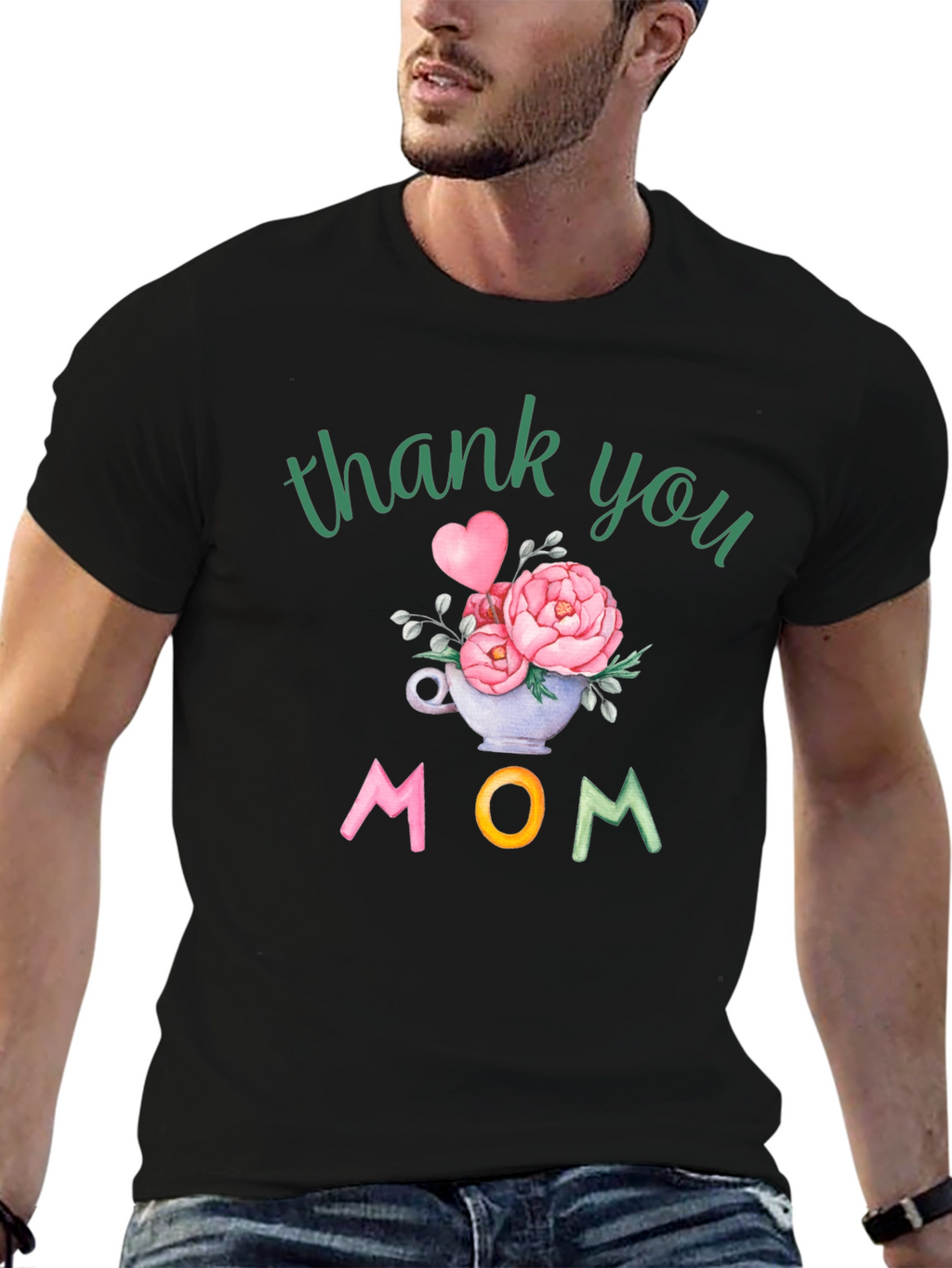Thank You Mom Floral Graphic Tee