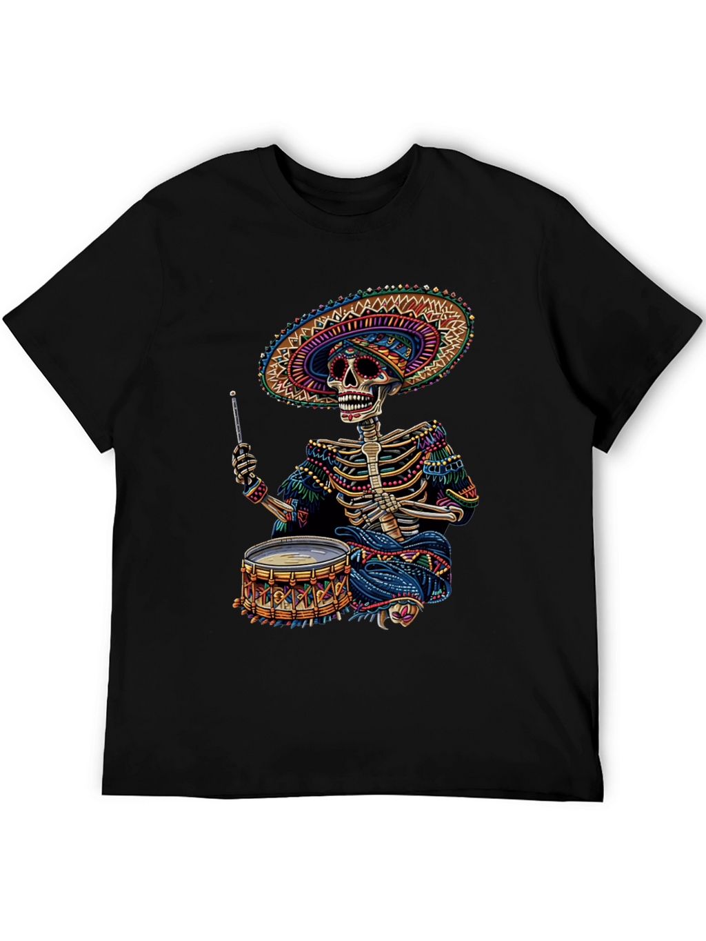 Skeleton Drummer T-Shirt - Day of the Dead
