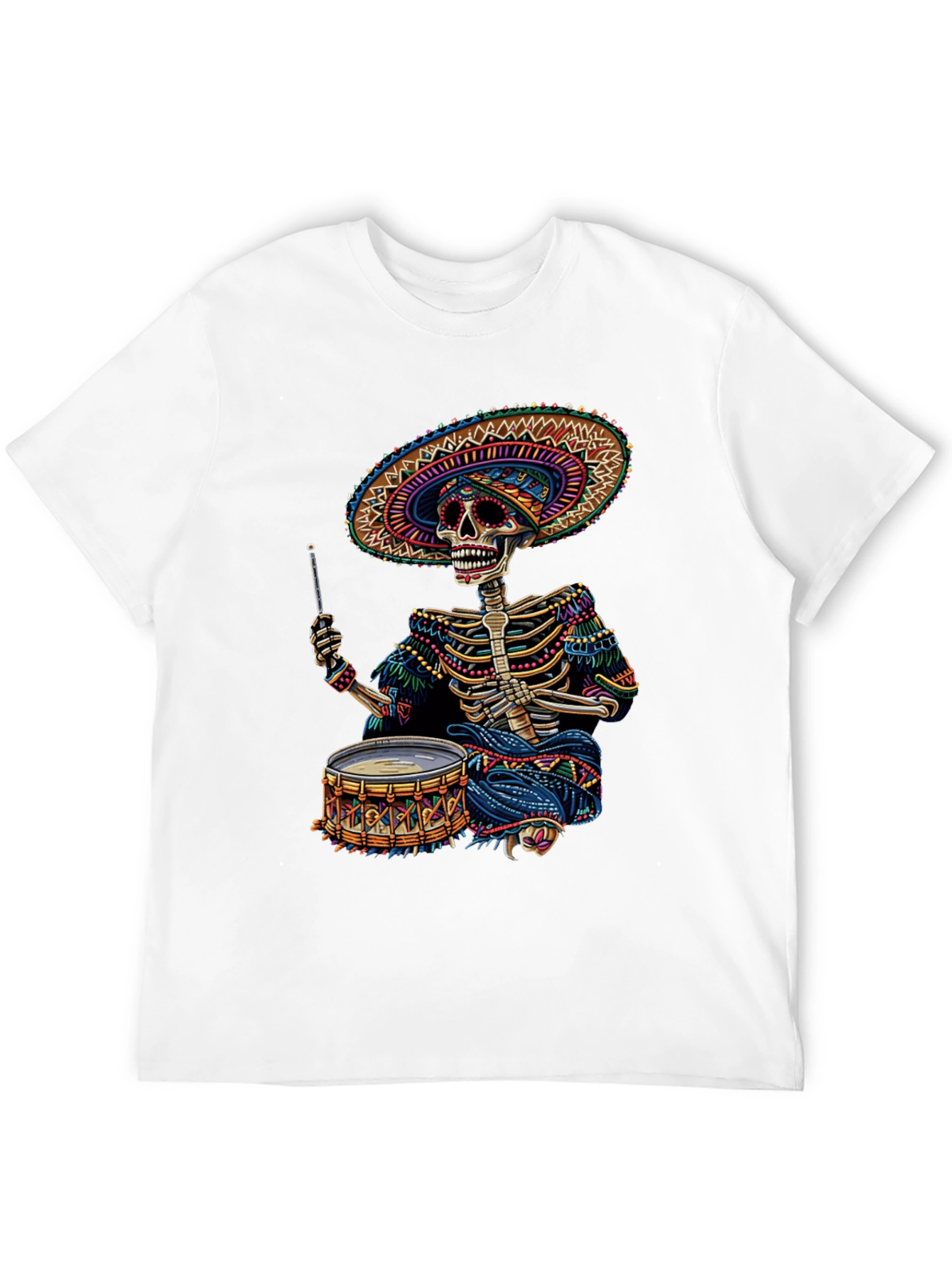 Skeleton Drummer T-Shirt - Day of the Dead