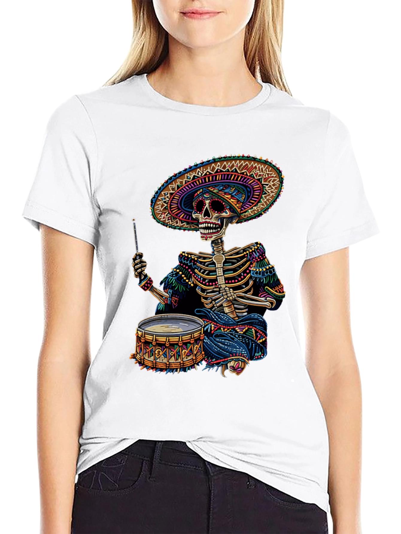 Skeleton Drummer T-Shirt - Day of the Dead