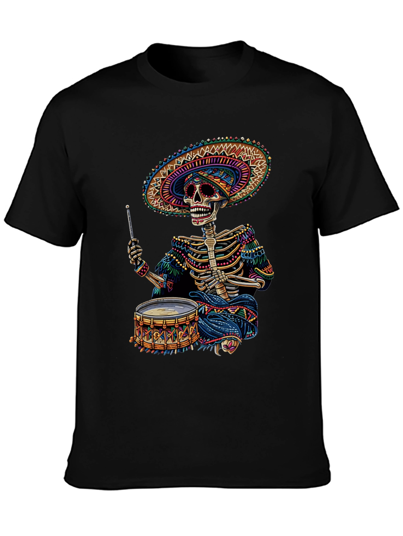 Skeleton Drummer T-Shirt - Day of the Dead