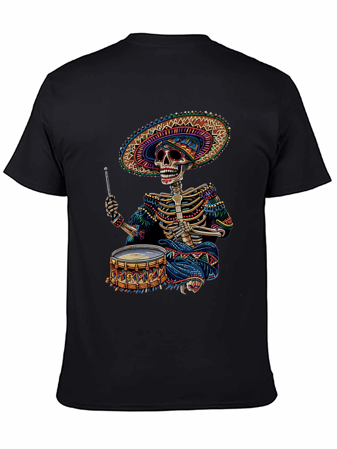 Skeleton Drummer T-Shirt - Day of the Dead