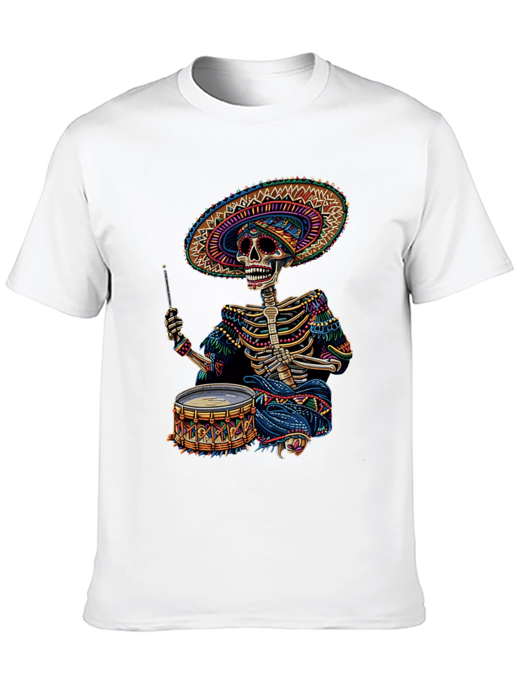 Skeleton Drummer T-Shirt - Day of the Dead