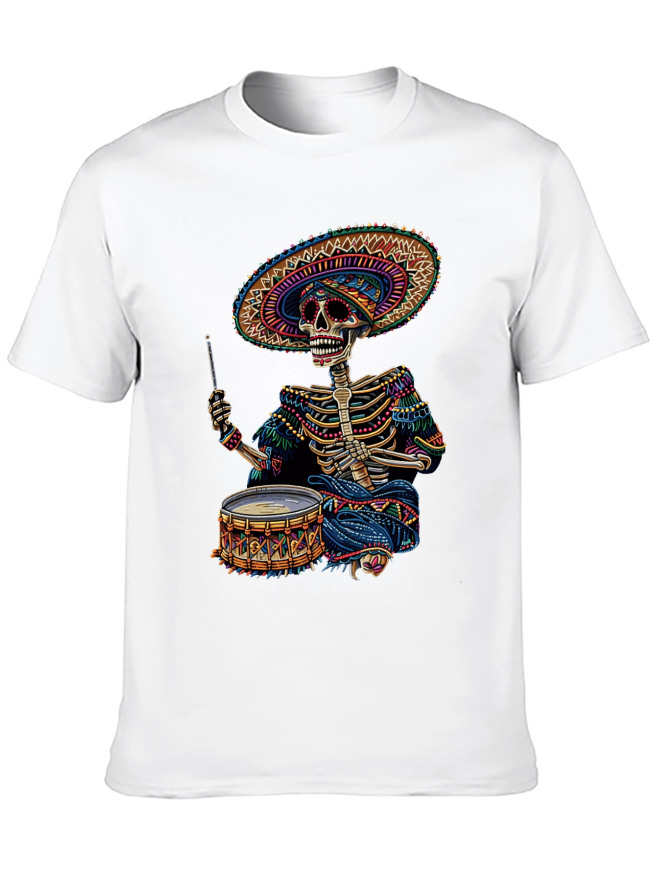 Skeleton Drummer T-Shirt - Day of the Dead