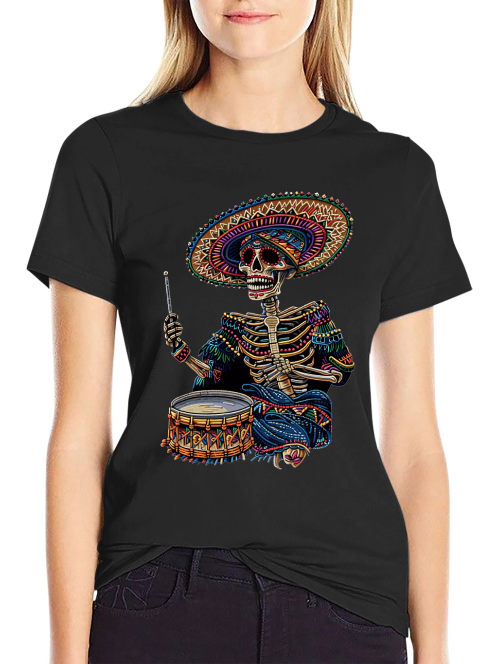 Skeleton Drummer T-Shirt - Day of the Dead