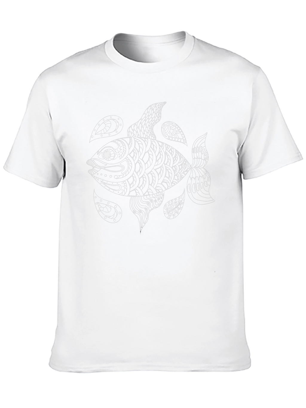 Abstract Fish Graphic Tee - Black