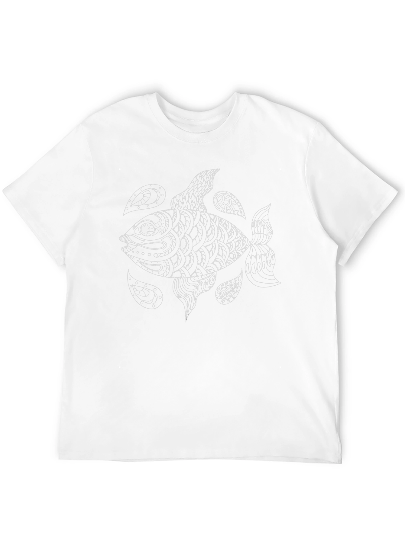 Abstract Fish Graphic Tee - Black