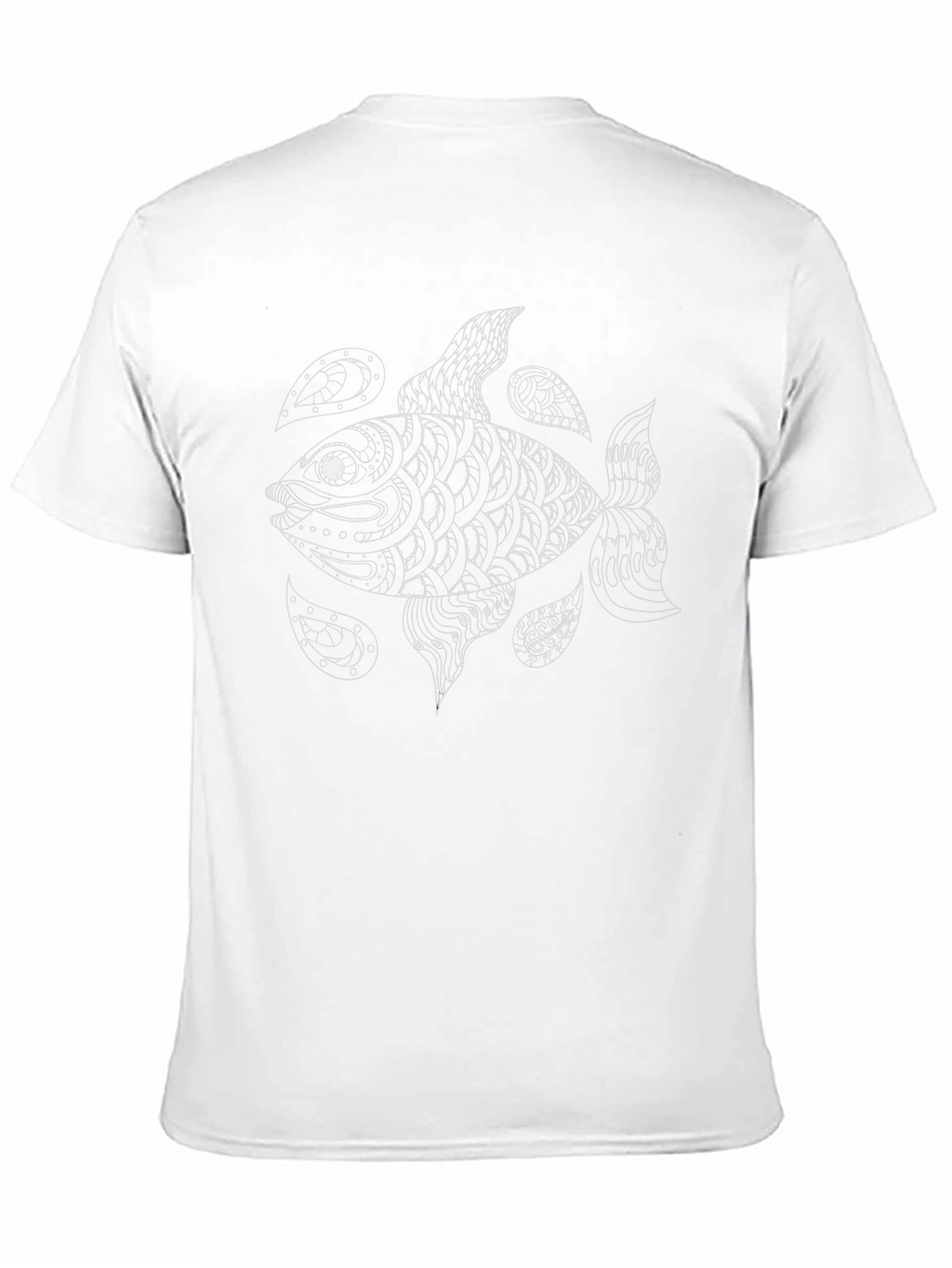 Abstract Fish Graphic Tee - Black
