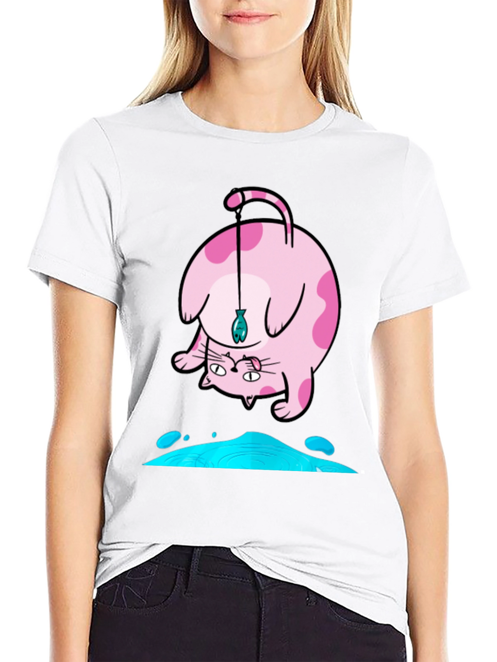Funky Cat Fishing T-Shirt