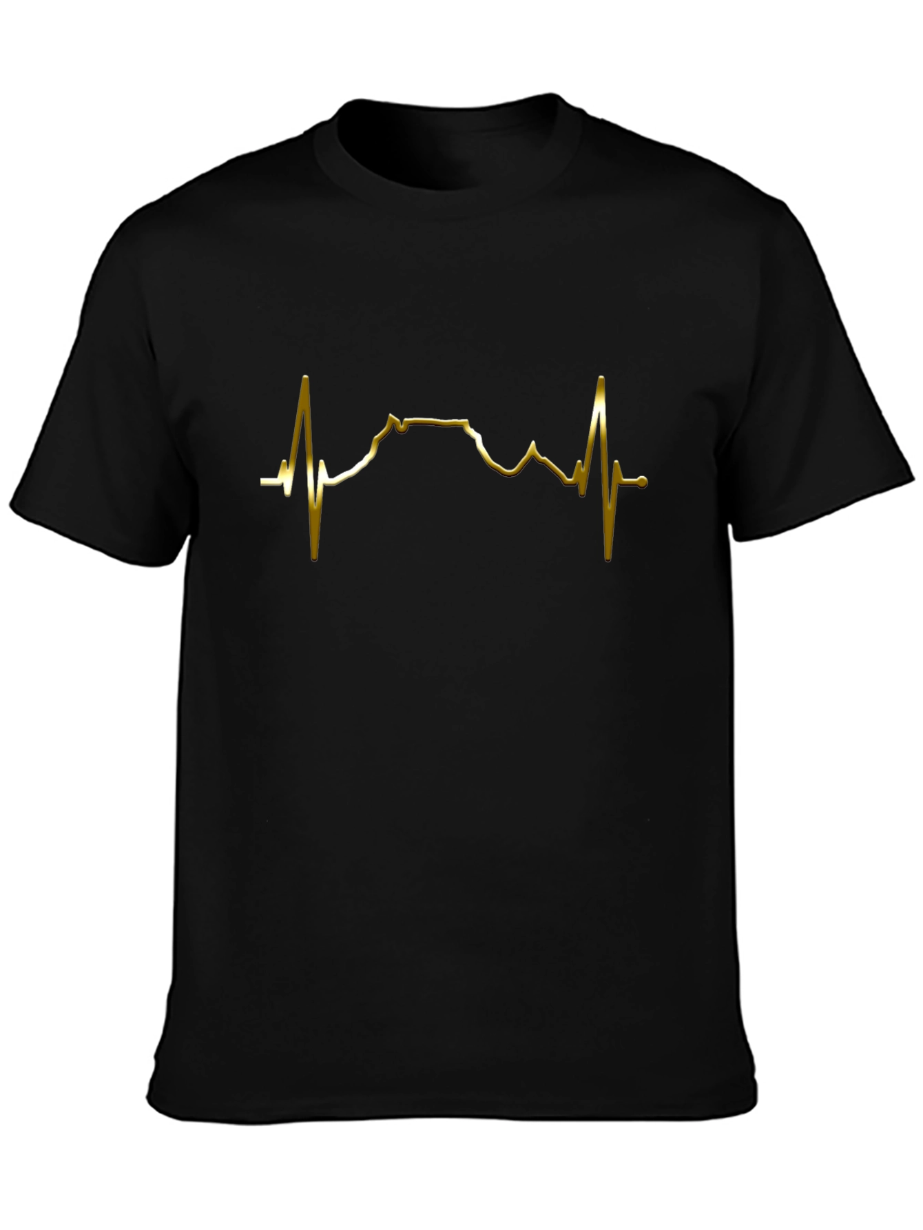 Heartbeat Mountain Graphic Tee - Black