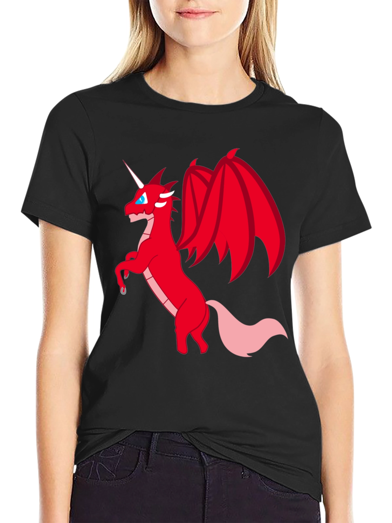 Dragon Unicorn Graphic Tee - Mens Black T-Shirt