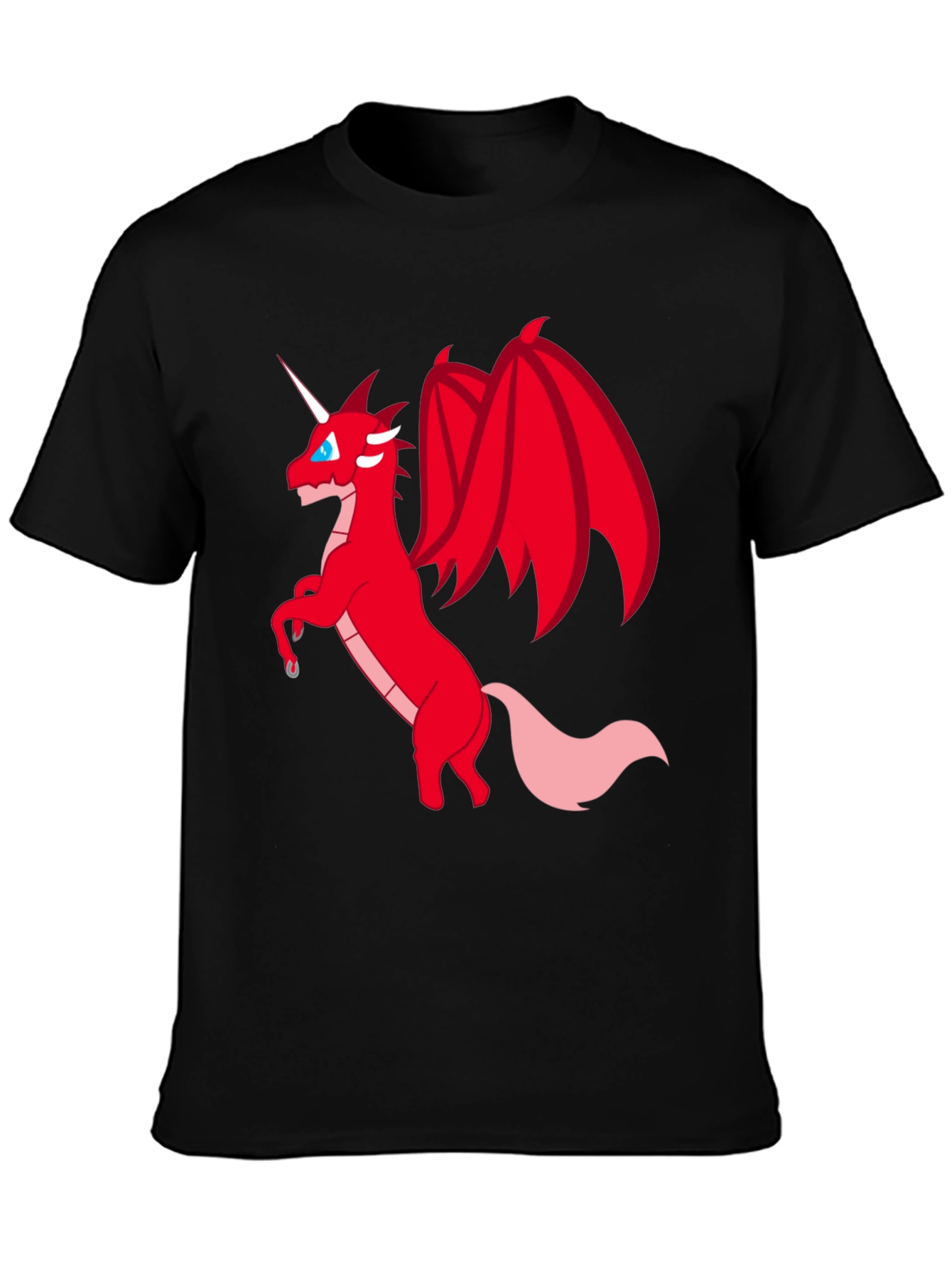 Dragon Unicorn Graphic Tee - Mens Black T-Shirt