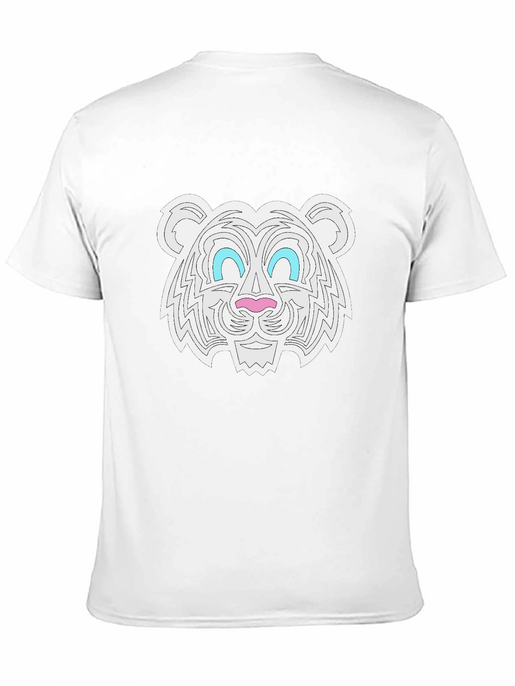 Graphic Tee - White Tiger Print Black T-Shirt