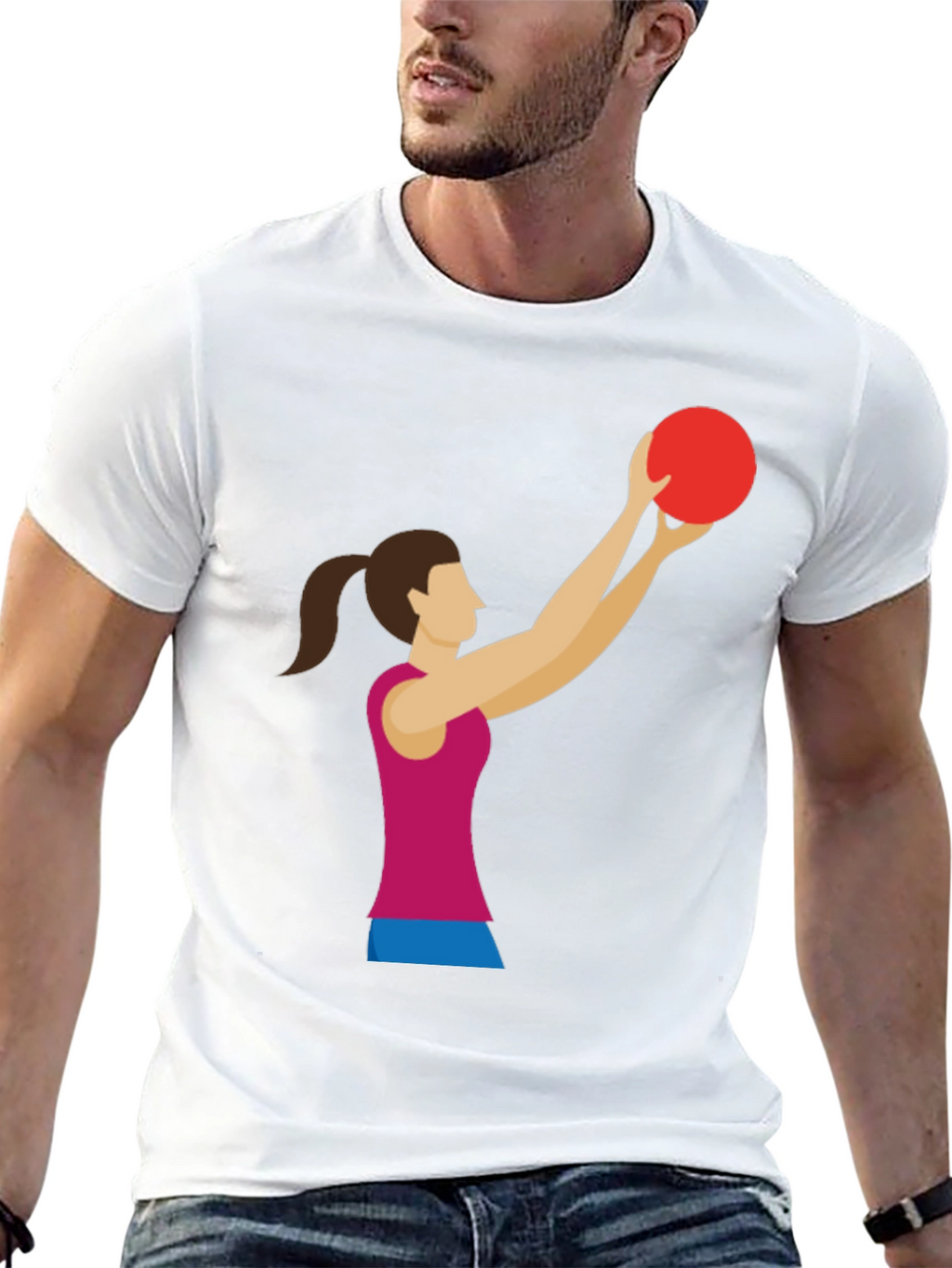 Graphic Tee: Woman Volleyball Player Black T-Shirt
