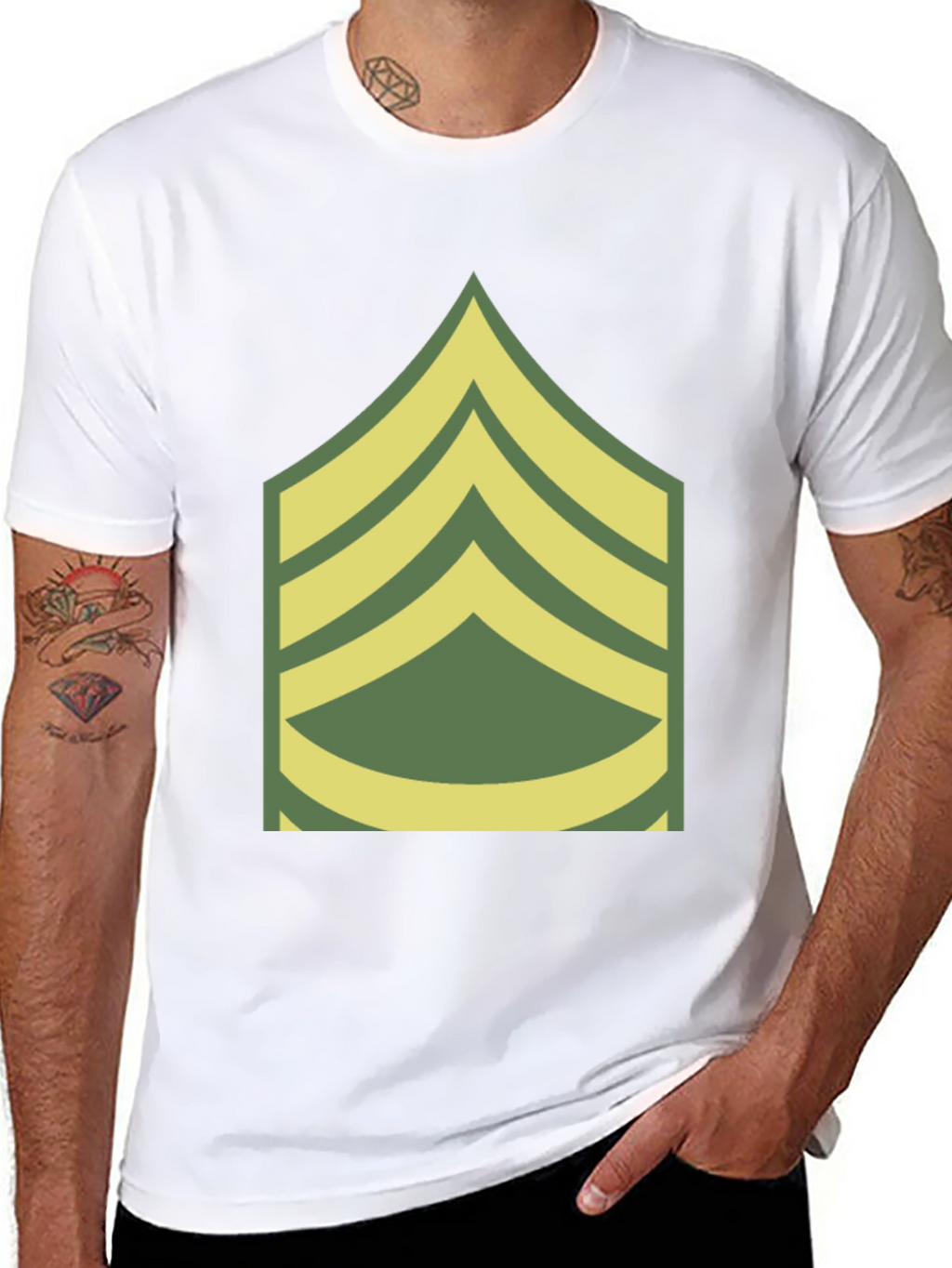 Sergeant Stripes Graphic Tee - Military Pride