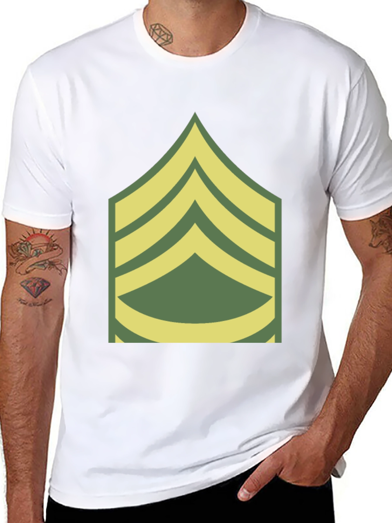 Sergeant Stripes Graphic Tee - Military Pride