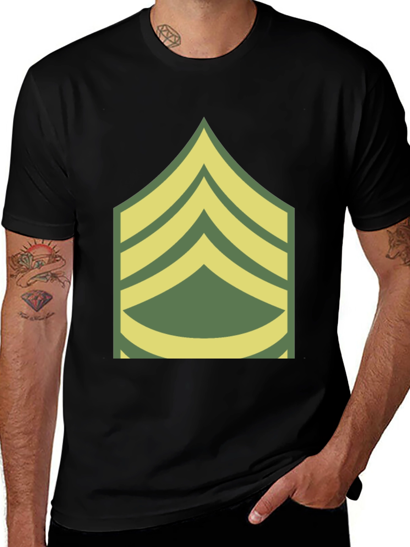 Sergeant Stripes Graphic Tee - Military Pride